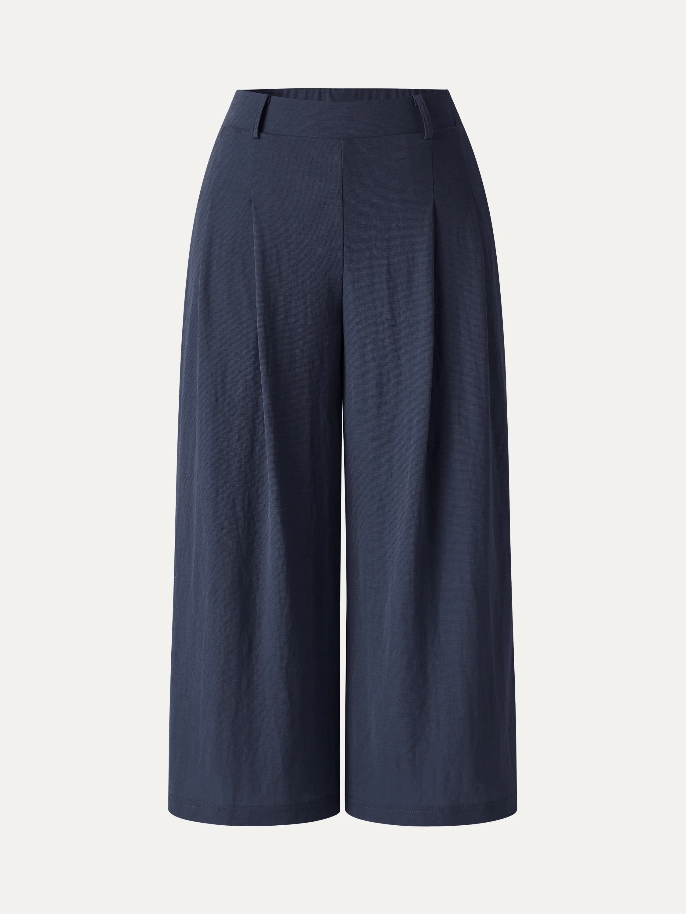 Wrinkle-Resistant Linen-Like Cropped Wide Leg Pants - Image 7